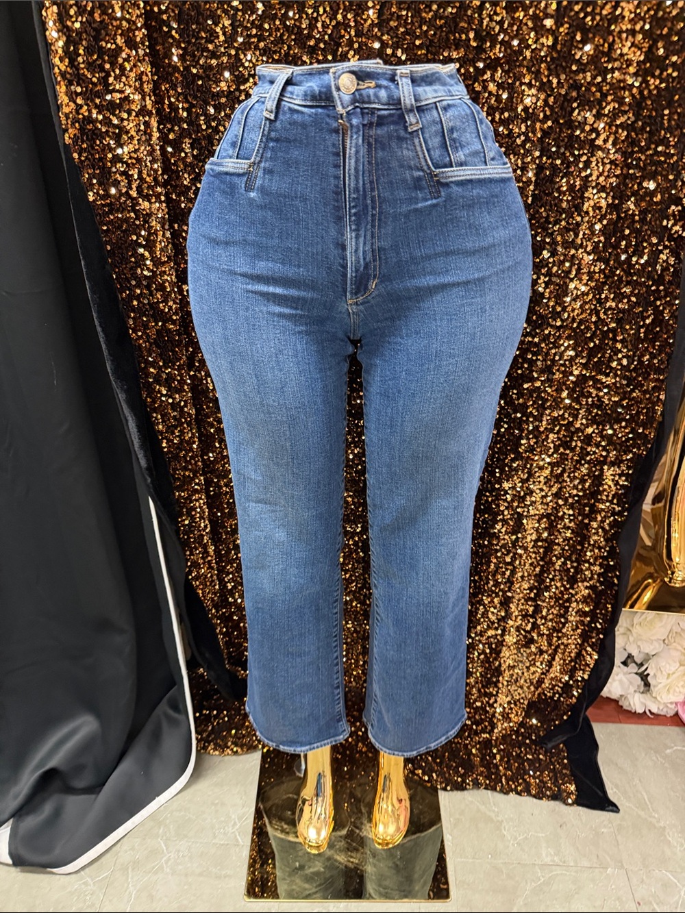 Favorite Daughter High-Rise Blue Straight-Leg Jeans